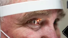 Larry Molyneux's right eye being examined on Friday, Dec. 16, 2022.