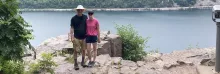 Woodward and his wife Kim hiking