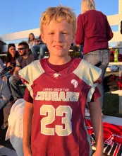 9-year-old Dutch Hardeman playing football