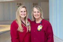 Ashley and Jeanie Finnegan, a mother and daughter who both work as nurses at UIHC, photographed on Monday, Jan. 22, 2024.