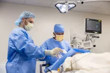 Electrophysiologists performing a cardioneuroablation procedure