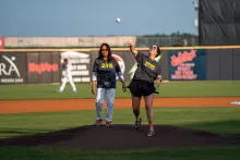 Christen Schulte cancer patient throws out first pitch at game