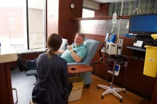 Kent received his immunotherapy treatments in the infusion suite at Holden Comprehensive Cancer Center while receiving the rest of his care close to home in Cedar Rapids.