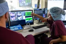 Providers at monitors in EP Cath Lab