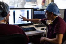 UIHC cardiac electrophysiology (EP) physicians in the cath lab on Wednesday, Dec. 6, 2023. Patient consents on file.