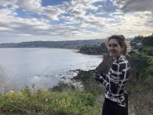 Patient Carly Paul by a lake