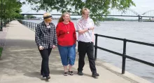 Cody Fry with sister and mother