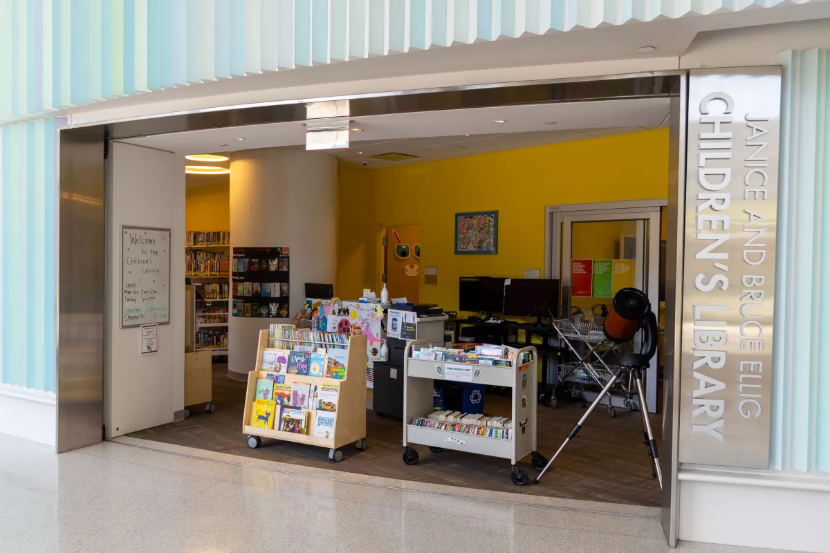 Children's Library entrance at UI Stead Family Children's Hospital