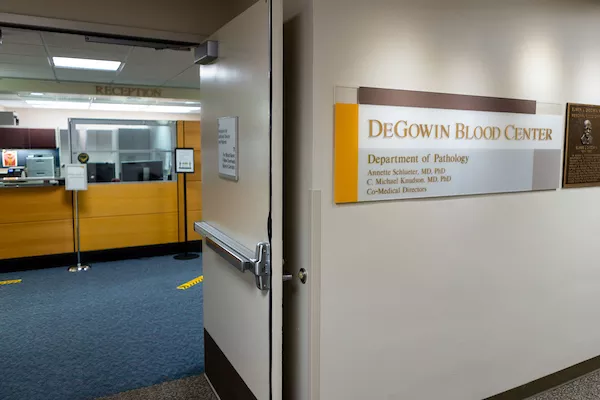 DeGowin Blood Center Entrance