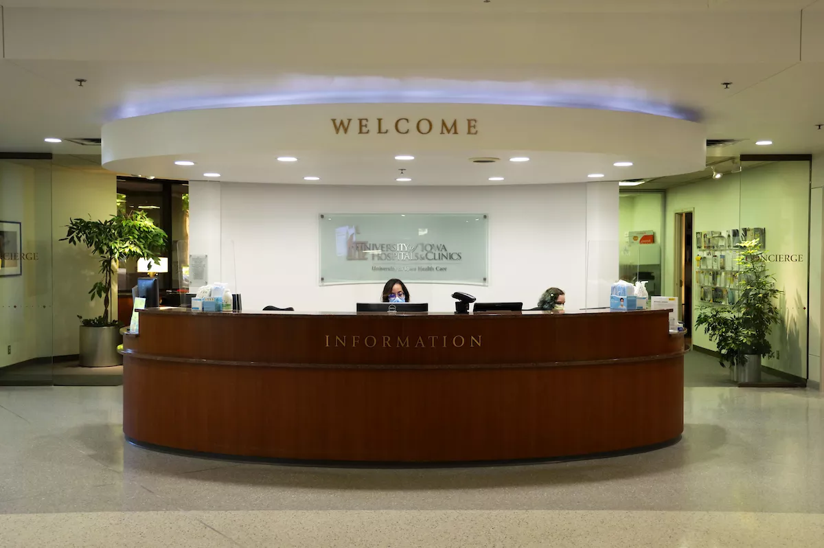 Main information desk at UI Hospitals & Clinics