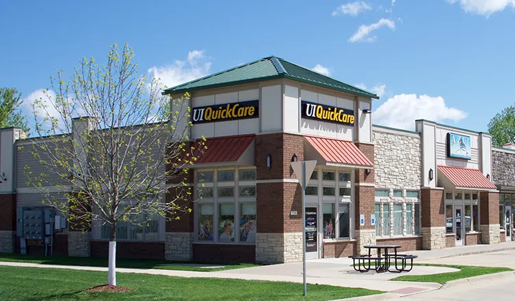Exterior image of UI QuickCare North Liberty location