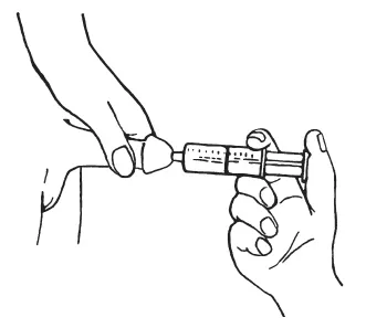 CIC putting lubricating jelly in boy's urethra