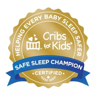 Cribs and kids hospital certification seal that is gold