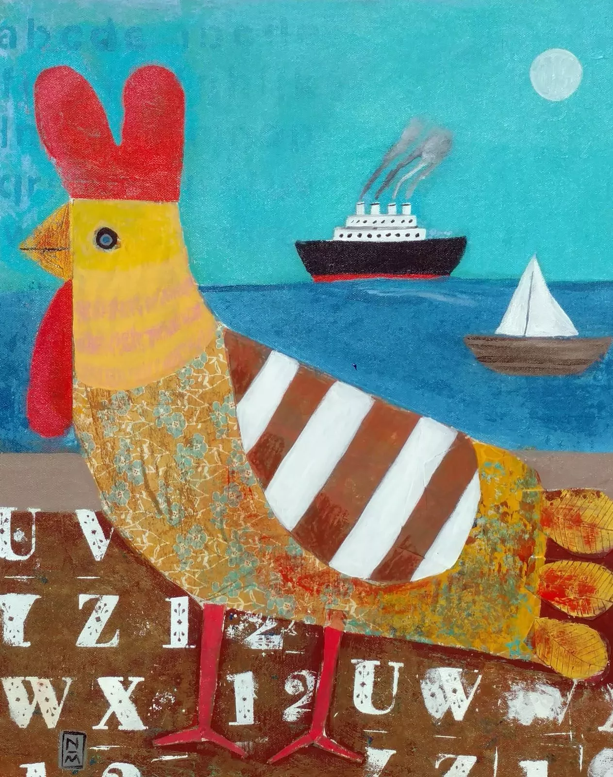 Rooster and Boats