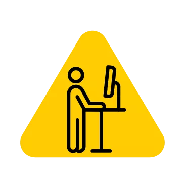 Person working at a desk icon