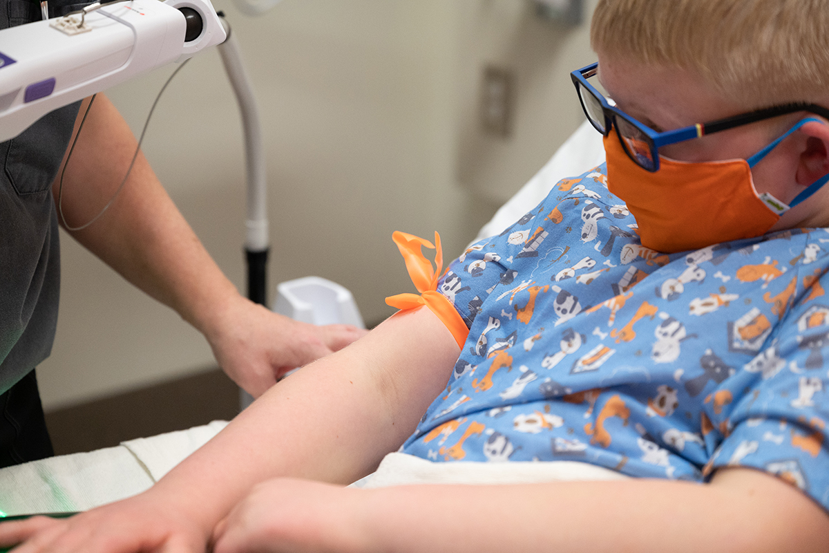 Child receiving an IV