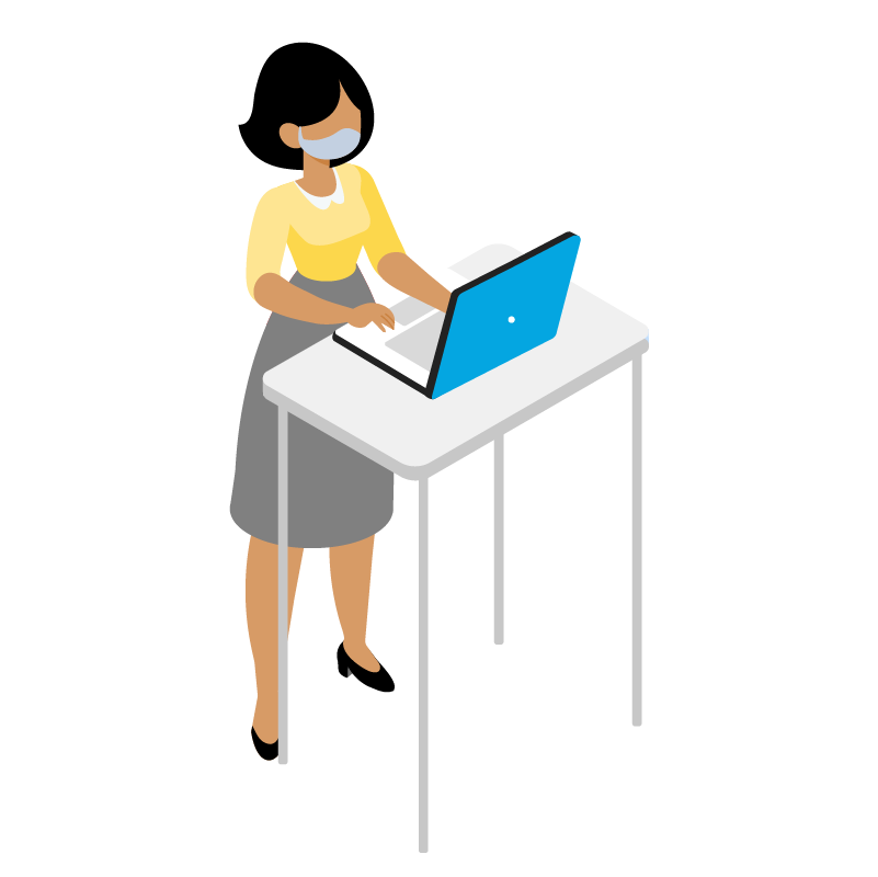 Illustration of a person using a computer